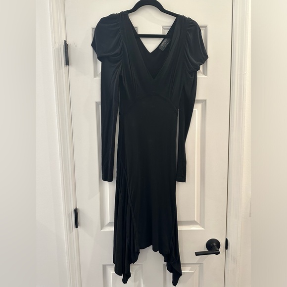 All Saints Allsaints Spitalfields Jacks Place Black Faith Viscose Dress Size 4 - Picture 3 of 6